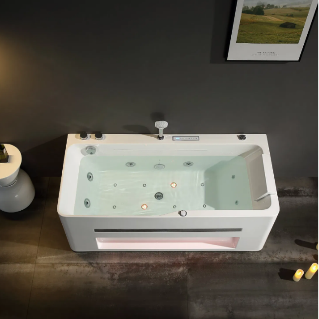 Opbouw massagebad - Marbella - Glans wit - 180x90x62 cm