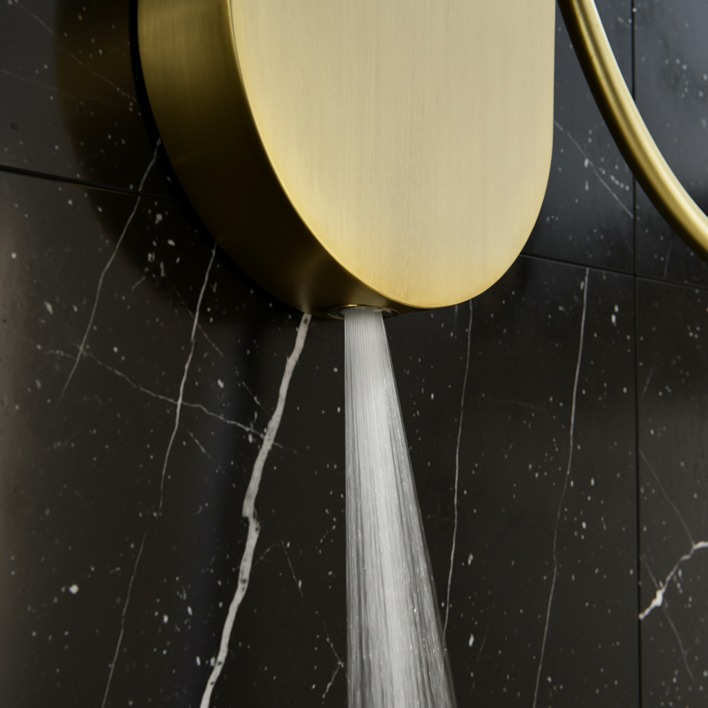 Douchepaneel Elena - LED - Digitaal display - Geborsteld goud - 145 × 18 × 65 cm