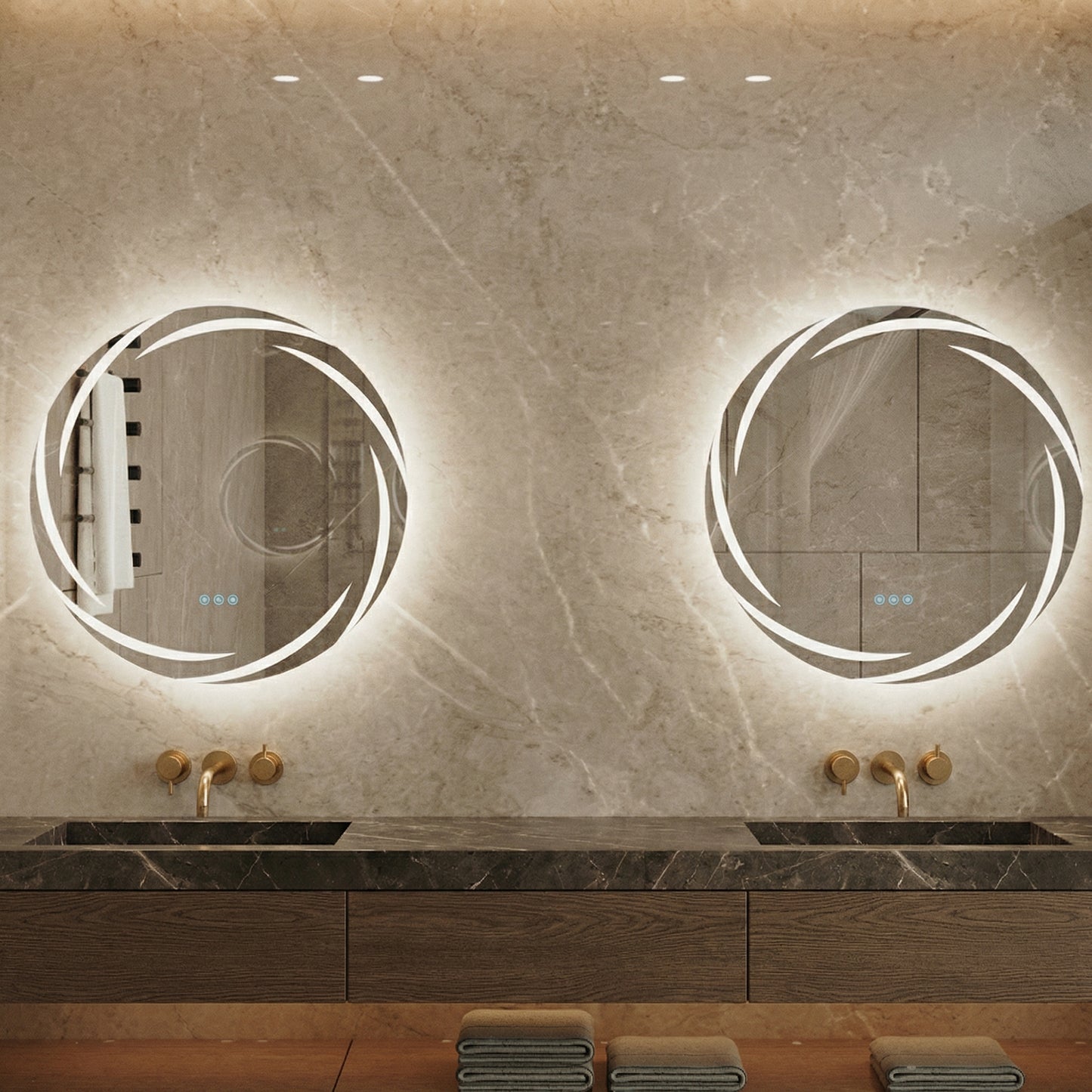 Miroir de salle de bain LED Elena — 80×80 cm