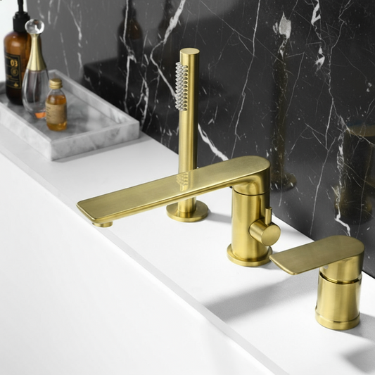 Opbouw badkraan Vero – Geborsteld goud - 21,6 × 24 × 19,5 cm