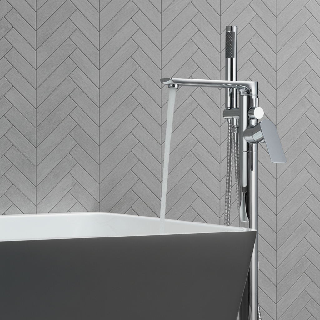 Vrijstaande badkraan Emilia - Chroom - 88 × 22 × 16 cm