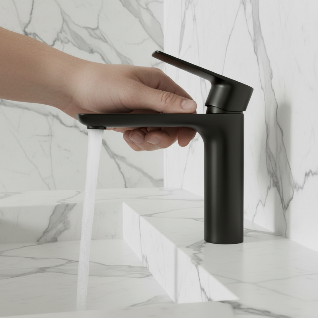 Silvio Opbouw Wastafelkraan — Mat zwart