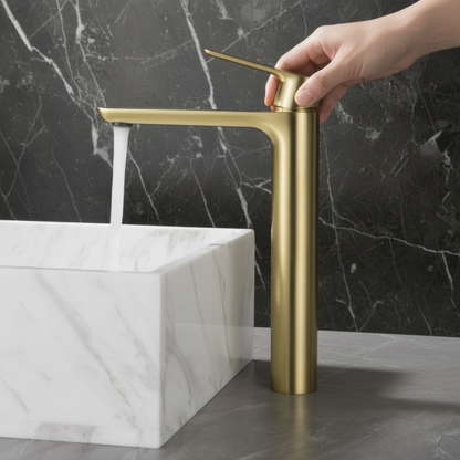 Silvio Robinet de lavabo à montage haut — Or brossé