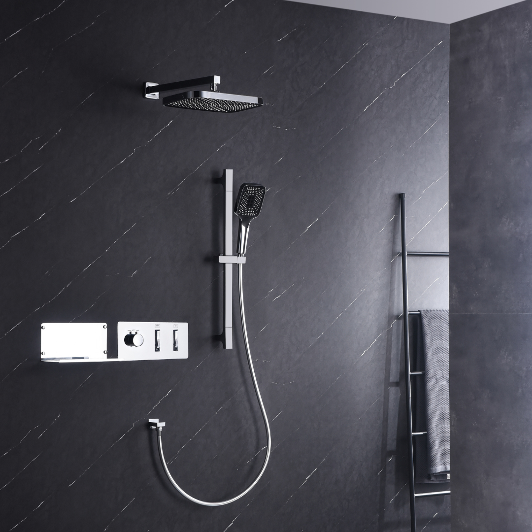 Thermostatische Inbouw Regendoucheset - Dante - Chroom