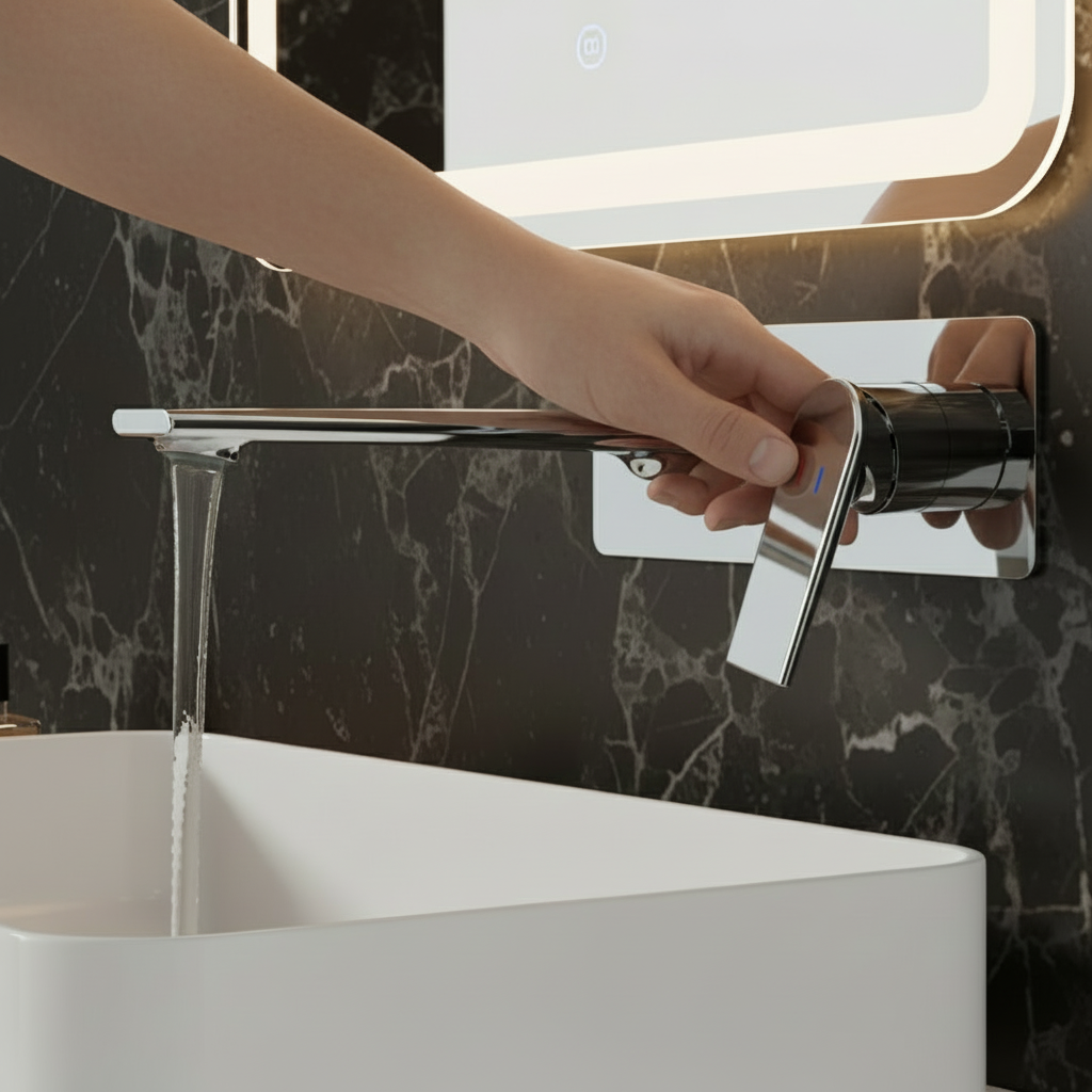 Diego Système de lavabo encastré — Chrome
