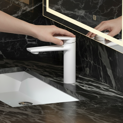 Diego Robinet de lavabo à poser — Blanc mat