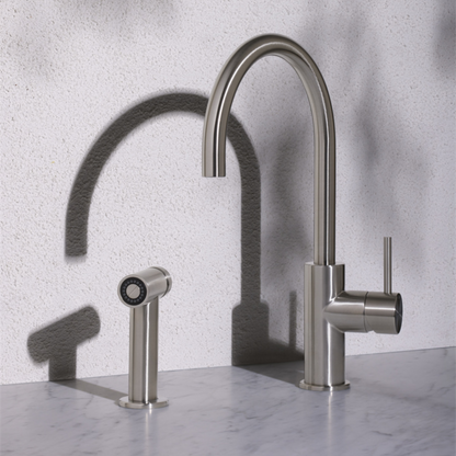 Keukenkraan Capri – Met handspray - Brushed nickel