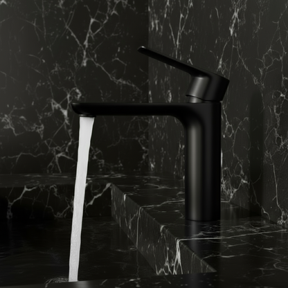 Opbouw wastafelkraan Silvio – Mat zwart - 14 × 16,5 × 4,3 cm