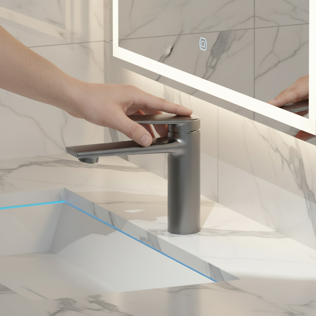 Diego Opbouw Wastafelkraan — Gunmetal Grey