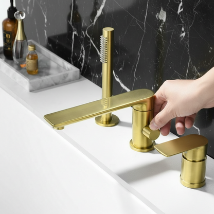 Vero Opbouw Badkraan Systeem — Geborsteld goud