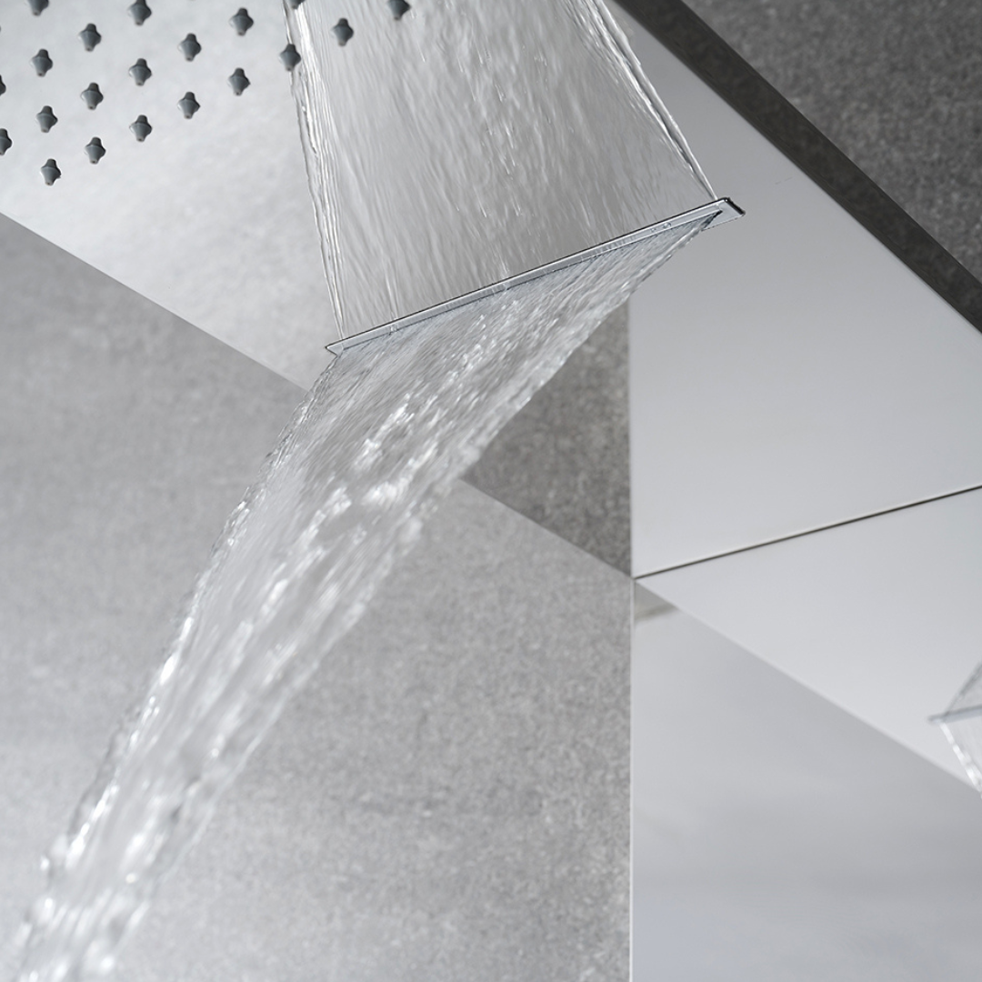 Douchepaneel Nana – Waterval – Massagejets – Chroom- 150 × 20 × 60 cm