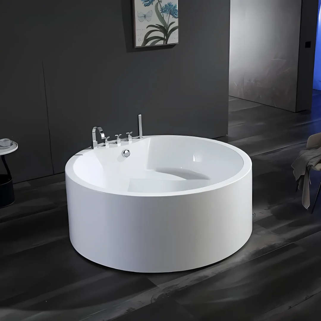 Vrijstaand Rond Massagebad – Amalfi – Glans Wit – 154x154x58 cm