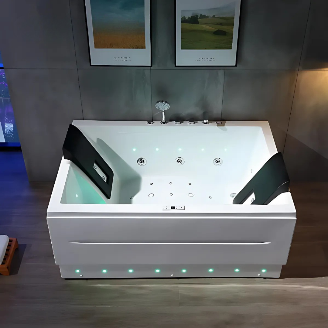 Opbouw Massagebad – Dubai – Glans Wit – 160x110x60 cm