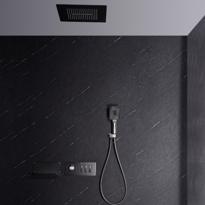 Thermostatische Inbouw Regendoucheset - Federico - Gunmetal grey