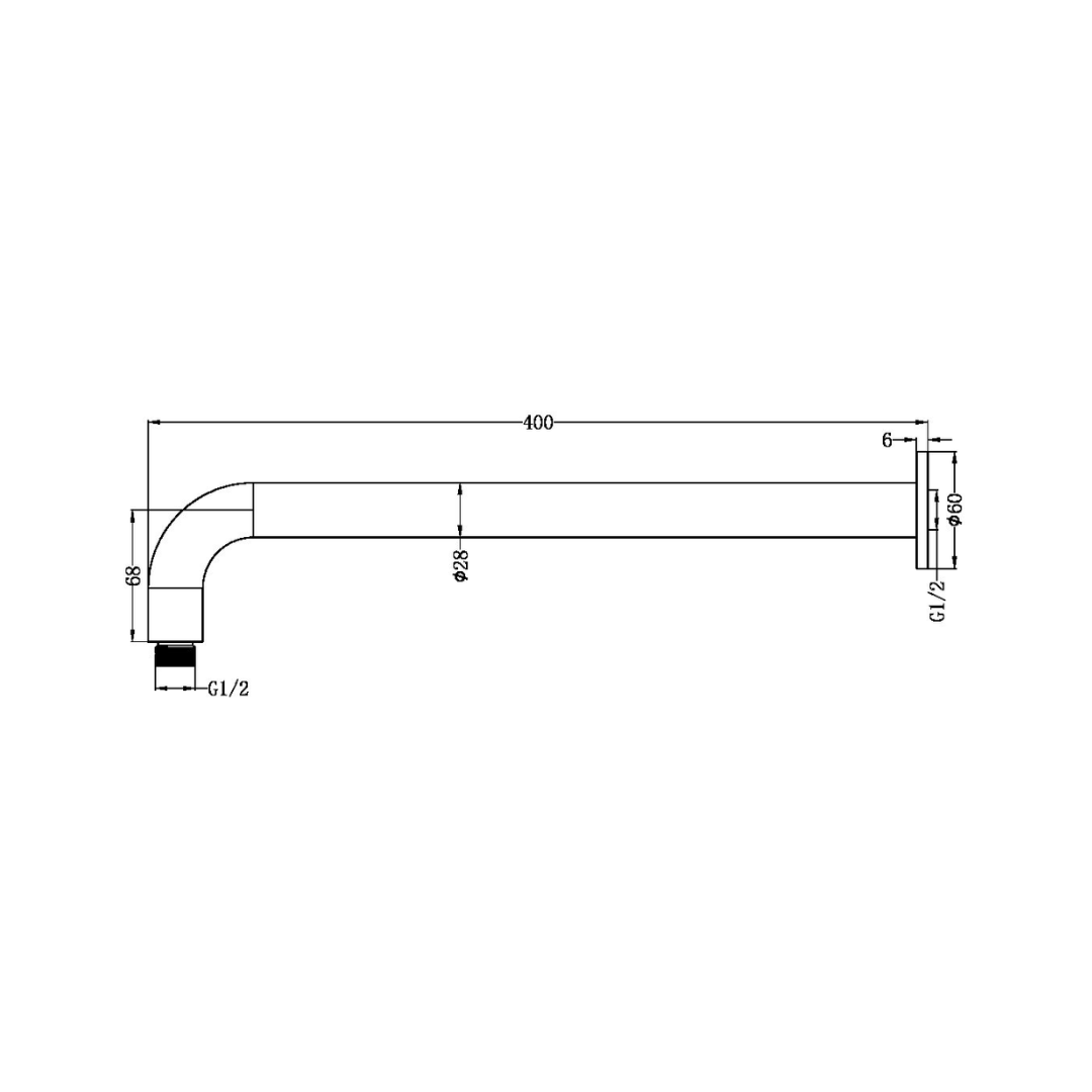 Gebogen Wandarm Capri – Brushed Bronze – 400 mm