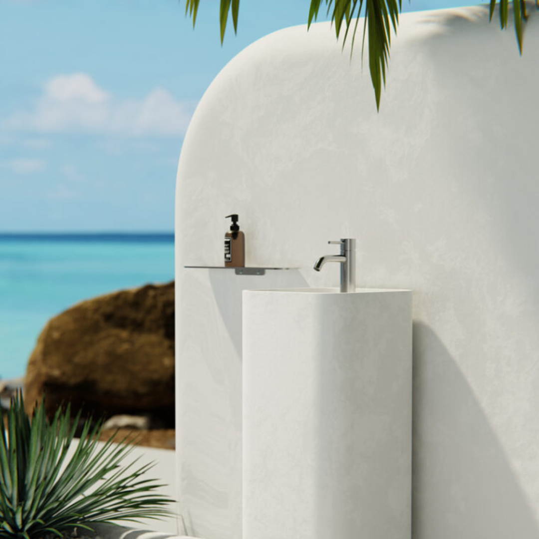 Opbouw wastafelkraan Capri - 1-Gats - Brushed nickel
