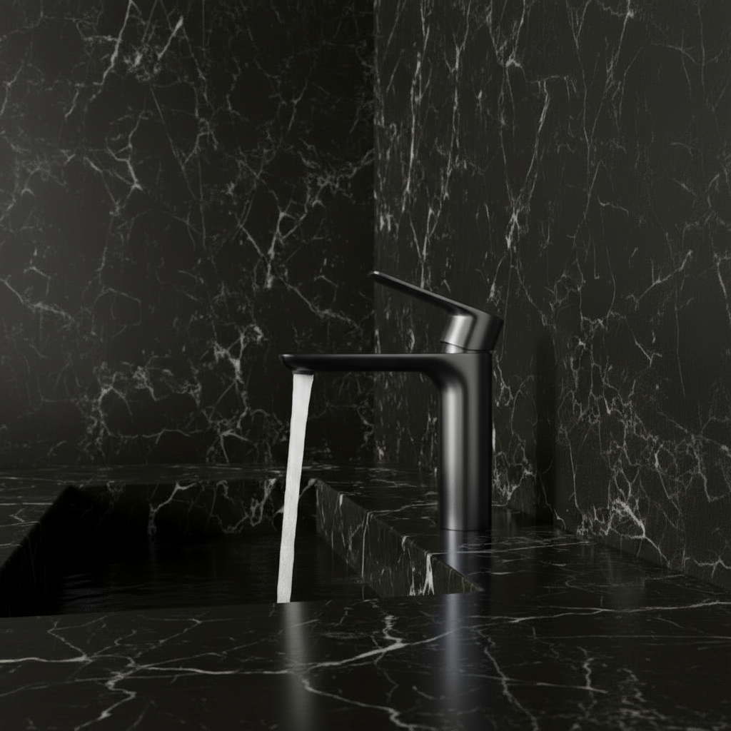 Opbouw wastafelkraan  – Silvio – Gunmetal grey - 14 × 16,5 × 4,3 cm