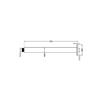 Plafondarm Capri - Brushed gold – 300 mm
