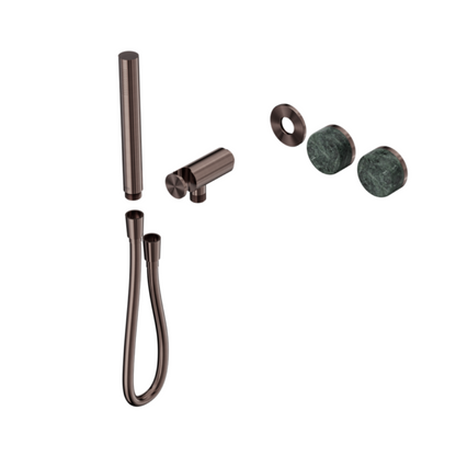 Inbouw douchemengkraan – Sorrento – Verde Alpi – Staafhanddouche – Zonder achterplaat – Brushed bronze