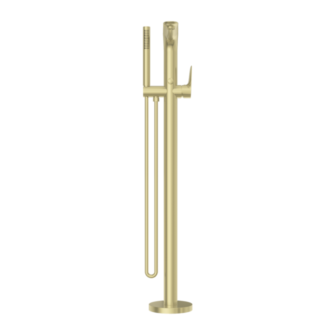 Vrijstaande badmengkraan Portofino - Staafhanddouche - Brushed gold