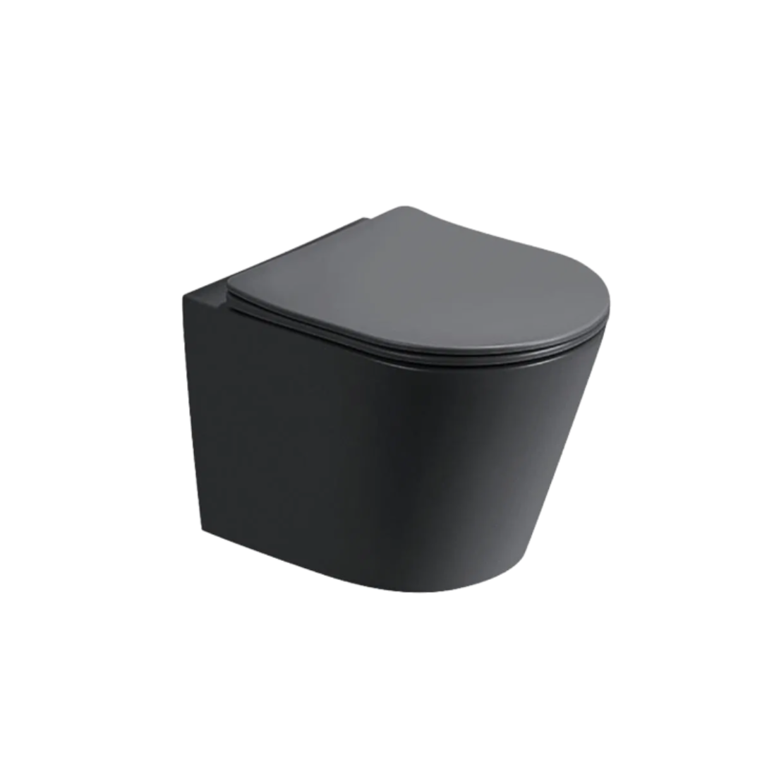 Opbouw Hangend Toilet - Paris - Mat Zwart - 480x365x370mm