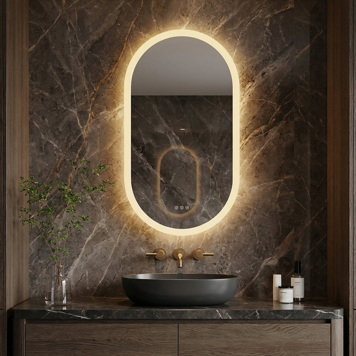 LED Badkamerspiegel Bianca —  50x100 — Horizontaal of verticaal