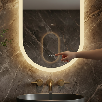 LED Badkamerspiegel Bianca —  50x100 — Horizontaal of verticaal