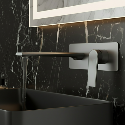 Inbouw wastafelkraan Diego  – Gunmetal grey - Incl. inbouwdeel - 22,5 × 11 × 20 cm