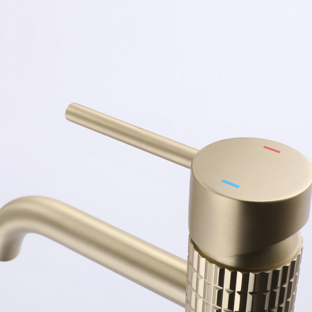 Opbouw wastafelkraan Angelica - Geborsteld goud - 15.9 × 12.2 × 5.5 cm