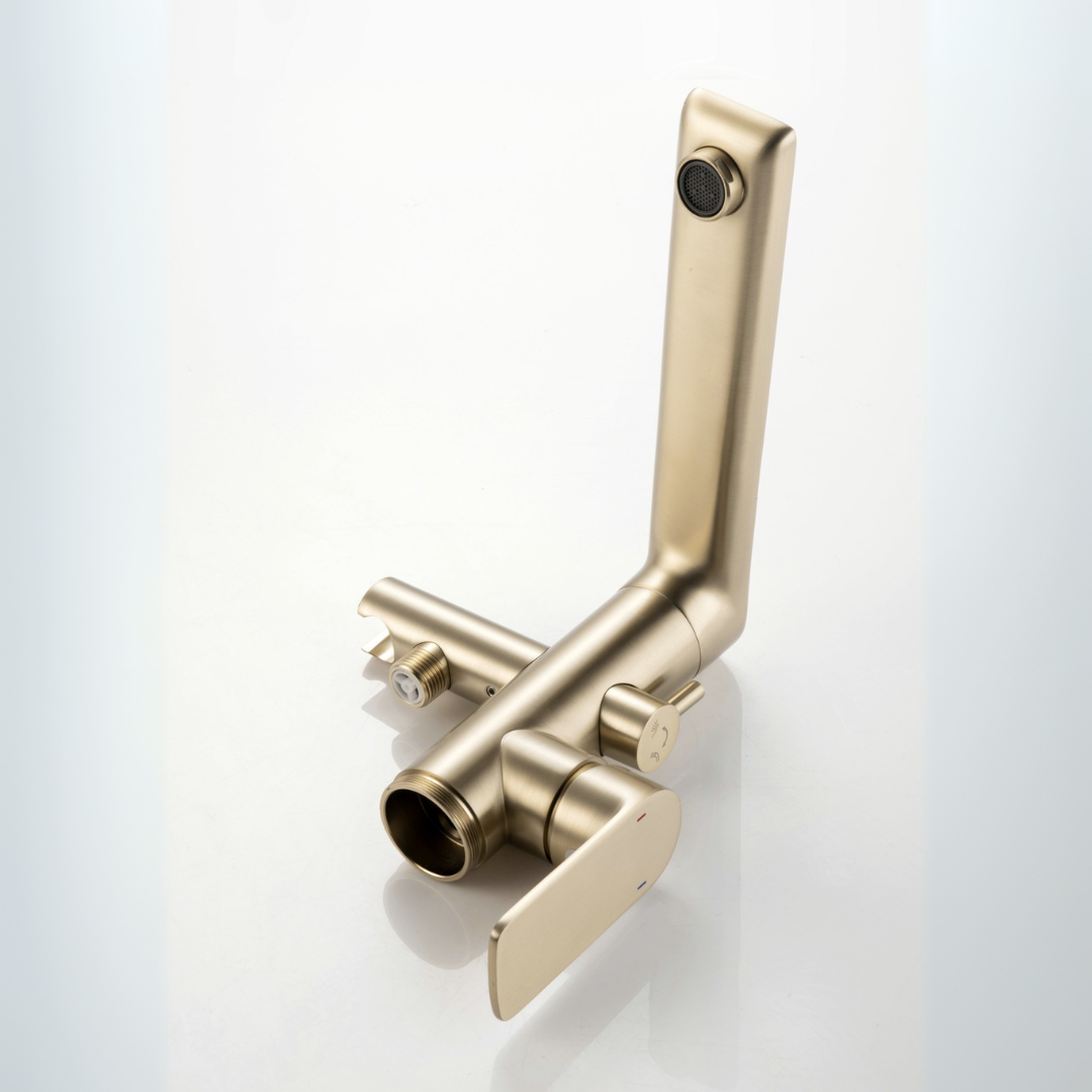 Vrijstaande badkraan Emilia - Geborsteld goud - 88 × 22 × 16 cm