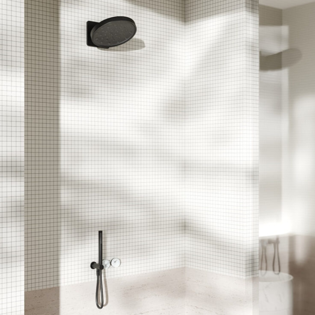 Inbouw douchemengkraan – Sorrento – Arabescato Corchia – Staafhanddouche – Zonder achterplaat – Brushed nickel