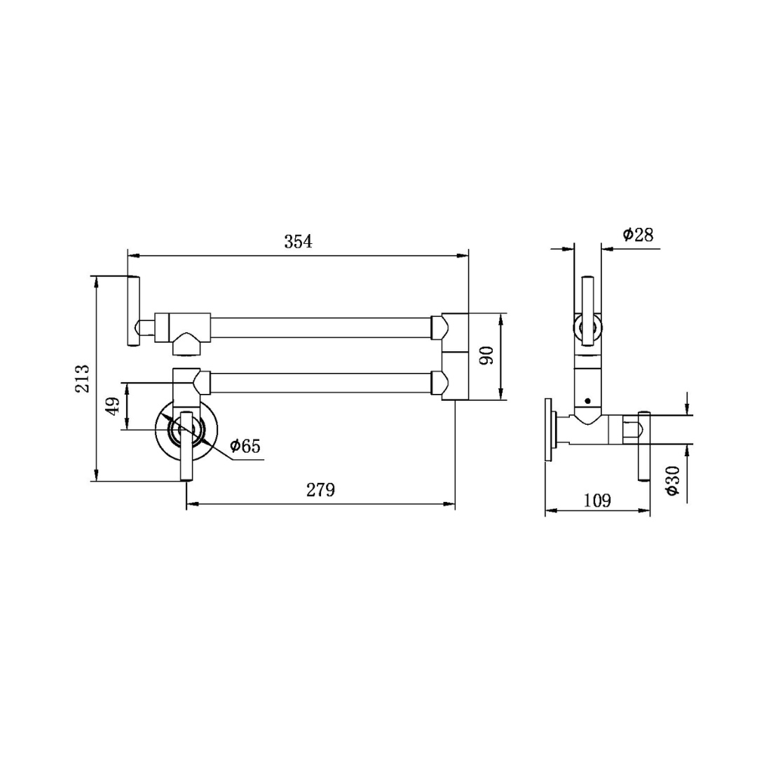 Pot Filler Capri – Brushed nickel