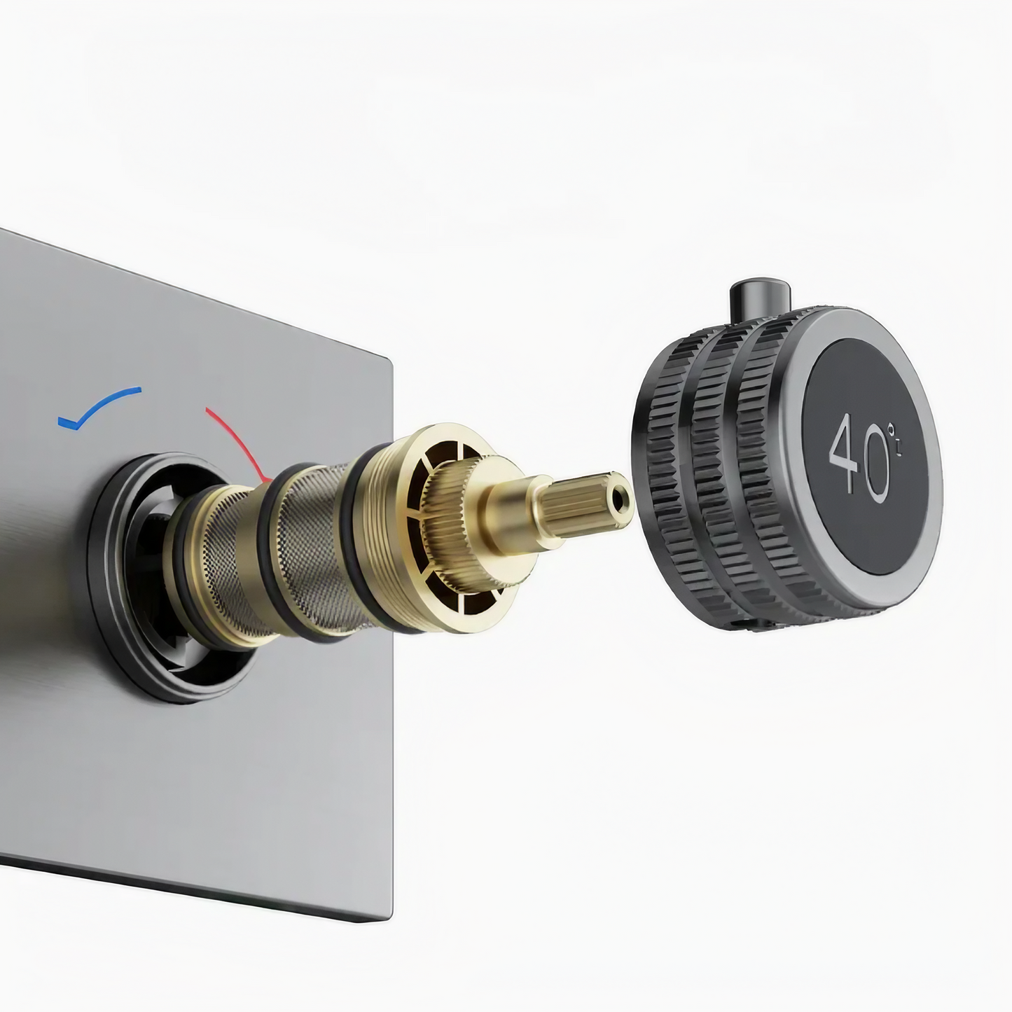 Thermostatisch Inbouw Regendoucheset - Lorenzo - Gun Grey - Digitaal Display