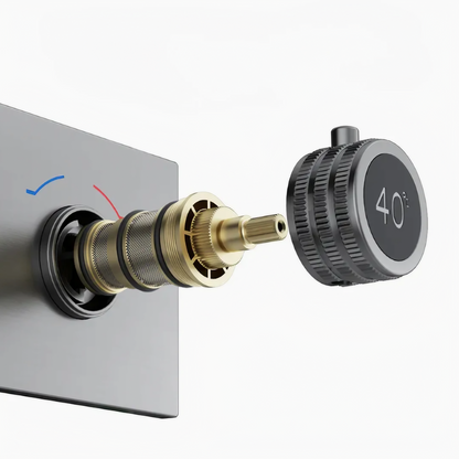 Thermostatisch Inbouw Regendoucheset - Lorenzo - Gun Grey - Digitaal Display