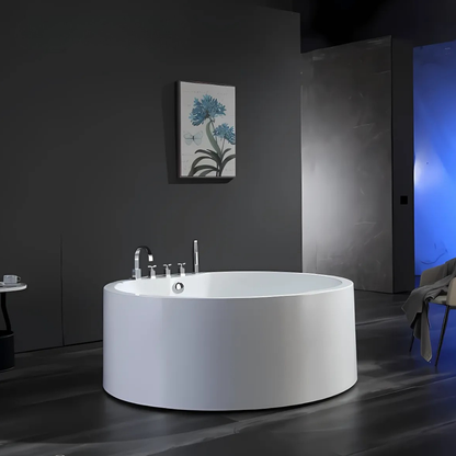 Vrijstaand Rond Massagebad – Amalfi – Glans Wit – 154x154x58 cm