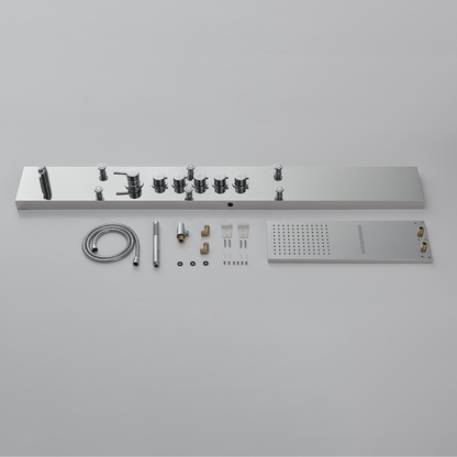 Douchepaneel Nana – Waterval – Massagejets – Chroom- 150 × 20 × 60 cm