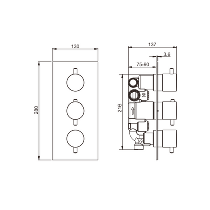 Inbouw thermostaatkraan – Valencia – Graphite