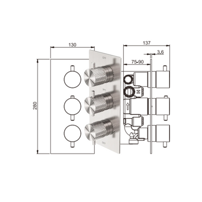 Inbouw thermostaatkraan – Valencia – Brushed nickel