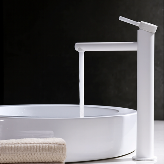 Hoge wastafelkraan Taylor - Mat wit - 30.5 × 5.5 × 18 cm