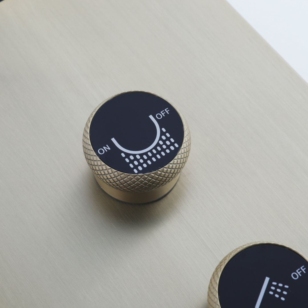 Douchepaneel Elena - LED - Digitaal display - Geborsteld goud - 145 × 18 × 65 cm