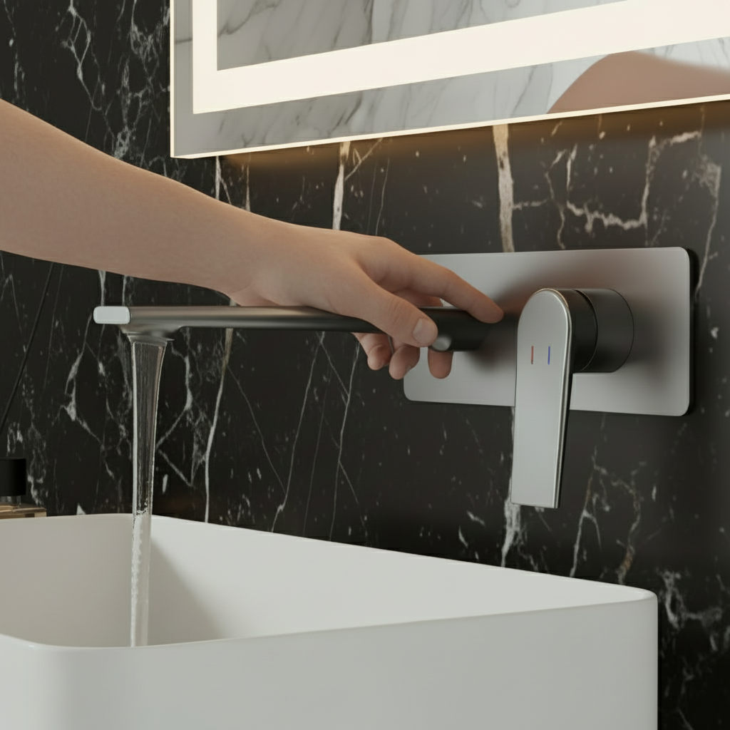 Système de lavabo encastré Diego — Gris canon de fusil