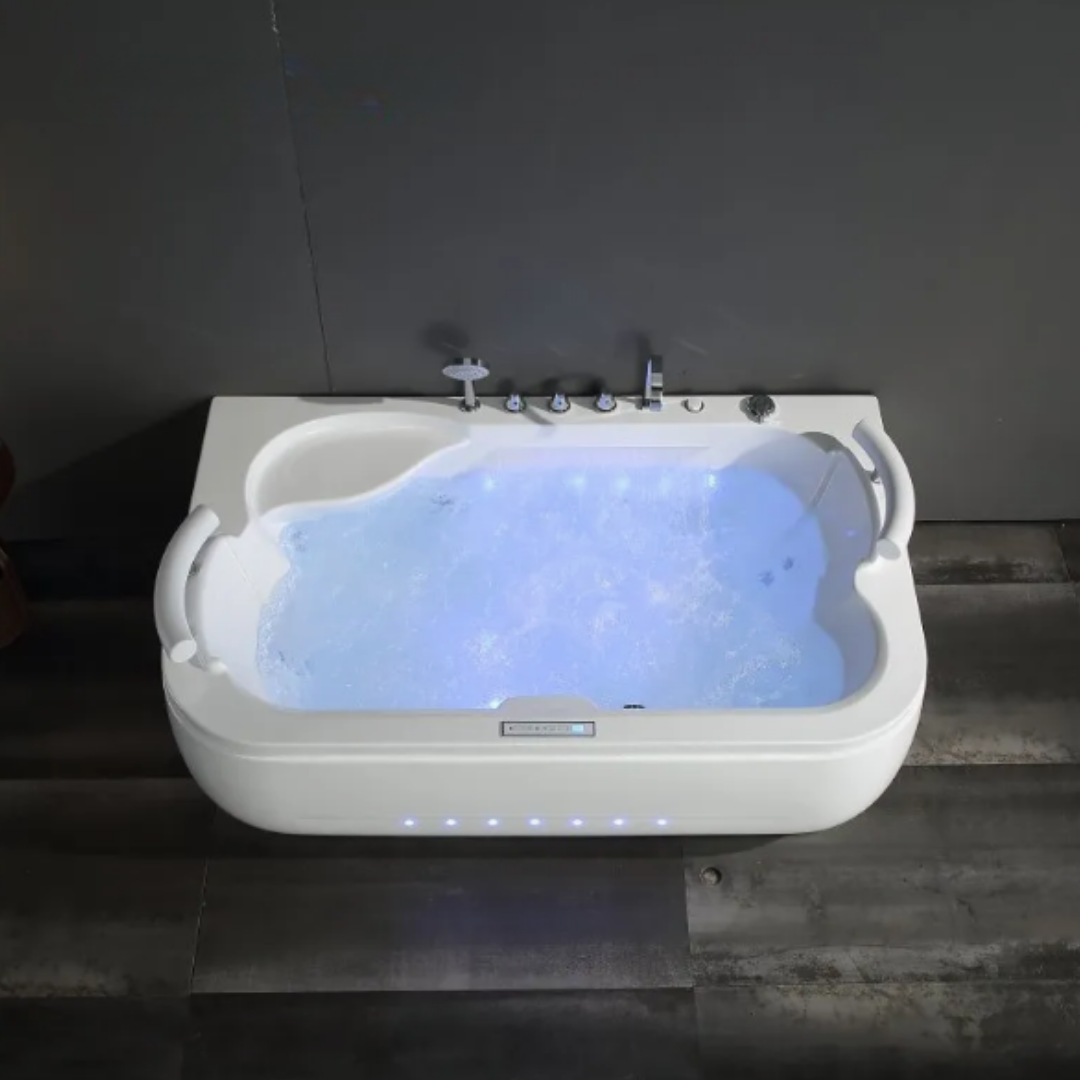 Opbouw Massagebad – Verona – Glans Wit – 180x113x68 cm