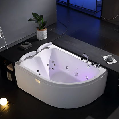 Hoekbad Massagebad – Florence – Glans Wit – 170x120x64 cm