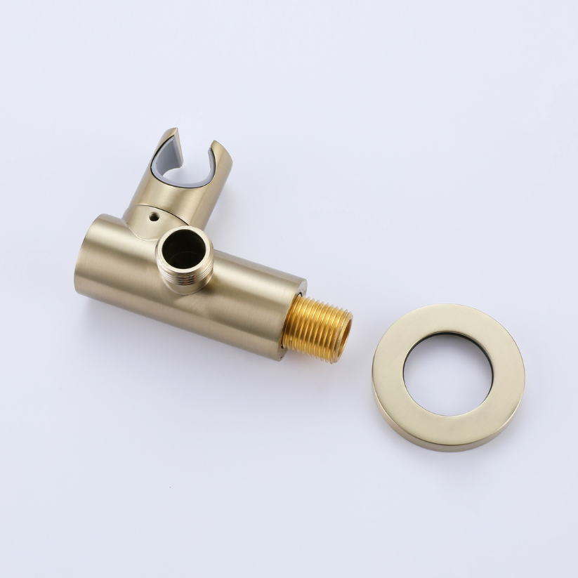 Inbouw Regendoucheset Vincent – Staafhanddouche – Geborsteld goud - Incl. inbouwdeel