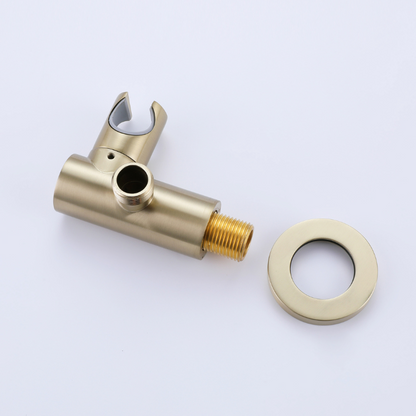 Inbouw Regendoucheset Vincent – Staafhanddouche – Geborsteld goud - Incl. inbouwdeel