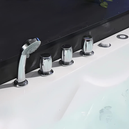 Hoekbad Massagebad – Mason – Glans Wit – 180x120x65 cm