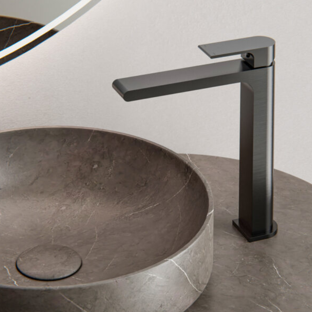 Hoge wastafelkraan Portofino - 1-Gats - Brushed nickel