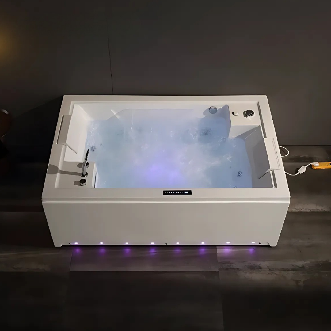 Opbouw Massagebad – Emerson – Glans Wit – 185x122x67 cm