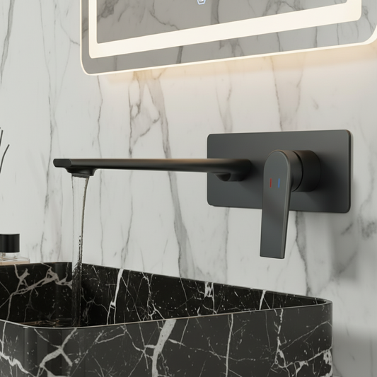 Diego Système de lavabo encastré — Noir mat