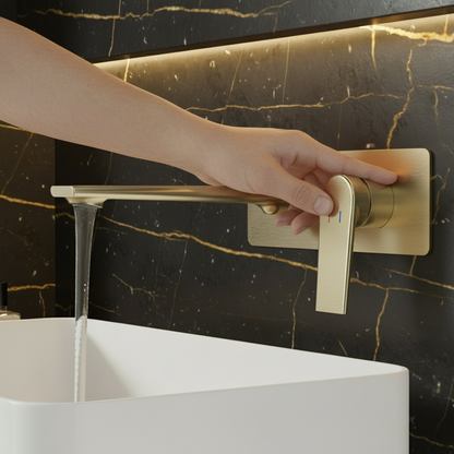 Diego Inbouw Wastafelsysteem — Geborsteld goud